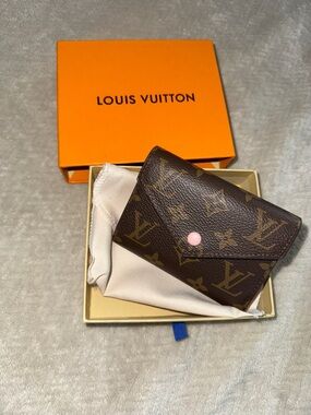 Louis Vuitton Monogram Canvas Wallet with Pink Snap